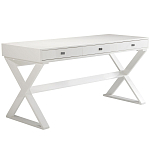 Письменный стол белый с 3-мя ящиками и крестообразным основанием Ymercte варинант исполнения - 1 | Loft Concept в Москве