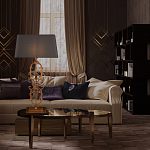 Настольная лампа на ажурном чугунном основании с серым абажуром Openwork Lamp варинант исполнения - 5 | Loft Concept в Москве