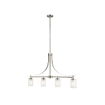 Люстра подвесная цвета никель с четырьмя матовыми стеклянными плафонами в современном стиле Generation Lighting варинант исполнения - 2 | Loft Concept в Москве