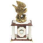 Часы настольные из натурального камня с декором в виде орла Eagle Stone Clock варинант исполнения - 1 | Loft Concept в Москве