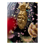 Ваза из фарфора черная с цветочной росписью и бронзовыми элементами Spring Garden варинант исполнения - 6 | Loft Concept в Москве