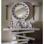 Зеркало белое с круглыми золотыми декоративными элементами Prince of the Church варинант исполнения - 2 | Loft Concept в Москве