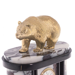 Часы настольные бронзовые с декором в виде медведя Bear Stone Clock варинант исполнения - 2 | Loft Concept в Москве