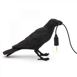 Настольная лампа Seletti Bird Lamp Black Waiting