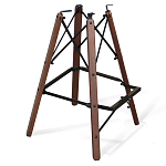 Барный стул со спинкой и подлокотниками на 4-х деревянных ножках Douglas Rhombus Синий Велюр варинант исполнения - 4 | Loft Concept в Москве