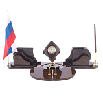 Настольный письменный набор из природного камня обсидиана коричневого Team leader варинант исполнения - 1 | Loft Concept в Москве