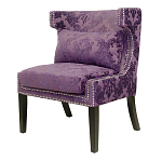 Полукресло с мягкой обивкой из жаккарда на 4-х ножках из массива березы Baroque Armchair violet варинант исполнения - 3 | Loft Concept в Москве