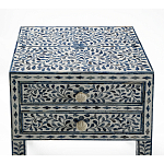 Тумбочка прикроватная White Pearl BEDSIDE CABINET 2 blue DRAWER варинант исполнения - 2 | Loft Concept в Москве