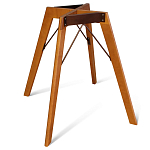 Стол обеденный с коричневой прямоугольной столешницей из керамики на четырех деревянных ножках Brown Ceramics варинант исполнения - 3 | Loft Concept в Москве