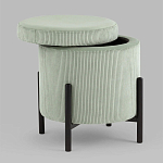 Светло-зеленый пуф на черных ножках SANJAY варинант исполнения - 2 | Loft Concept в Москве