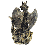 Декоративная статуэтка Дракон и стеклянное яйцо Dragon and Glass Egg Gold Black варинант исполнения - 3 | Loft Concept в Москве