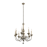 Люстра серебряного цвета с состаренным эффектом и декоративным подвесным шаром Kichler варинант исполнения - 2 | Loft Concept в Москве