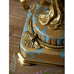 Ваза голубого цвета из фарфора с золотым растительным орнаментом и бронзовыми фигурками женщин Eden Garden porcelain and bronze варинант исполнения - 9 | Loft Concept в Москве