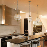 Подвесной светильник с прозрачным шарообразным стеклянным плафоном Feiss варинант исполнения - 6 | Loft Concept в Москве