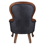 Кресло с мягкой обивкой из черного велюра на 4-х деревянных ножках Evelyn Classical Armchair варинант исполнения - 3 | Loft Concept в Москве
