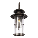 Уличный настенный светильник с цилиндрическим плафоном и изогнутым кованым каркасом Elysian Lanterns варинант исполнения - 4 | Loft Concept в Москве