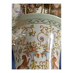 Ваза высокая из фарфора на бронзовом основании Turquoise Blooming Garden варинант исполнения - 8 | Loft Concept в Москве