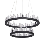 Люстра с двумя кольцами черного цвета с хрустальными элементами QUARTZ CRYSTAL варинант исполнения - 1 | Loft Concept в Москве