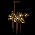 Люстра подвесная с 18-ю стеклянными плафонами с вертикальными подвесками Gilded Mirage  варинант исполнения - 3 | Loft Concept в Москве