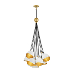 Люстра с 15-ю белыми  плафонами с золотой внутренней поверхностью Hinkley варинант исполнения - 2 | Loft Concept в Москве