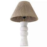 Настольная лампа с плетеным абажуром и белым мраморным основанием Simplicity and Nobility варинант исполнения - 2 | Loft Concept в Москве