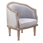 Кресло низкое с мягкой обивкой из велюра на 4-х деревянных ножках Emile Armchair grey варинант исполнения - 1 | Loft Concept в Москве