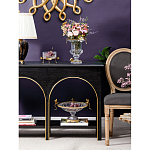 Ваза из прозрачного стекла на бронзовой подставке с ободком и ручками в виде стрекоз Eden Garden варинант исполнения - 7 | Loft Concept в Москве