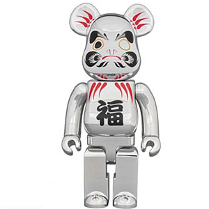 Статуэтка Bearbrick Daruma Silver