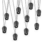 Подвесной светильник черными плафонами на длинных пересекающихся тросах Construction варинант исполнения - 9 | Loft Concept в Москве