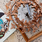 Зеркало круглое в металлической раме украшенной фигурами бабочек Butterflies варинант исполнения - 4 | Loft Concept в Москве