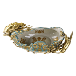 Чаша голубого цвета с оранментом и и бронзовыми фигурами леопардов Eden Garden варинант исполнения - 4 | Loft Concept в Москве