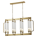 Люстра прямоугольная с 8-ю стеклянными плафонами цилиндрической формы Jeanette варинант исполнения - 2 | Loft Concept в Москве