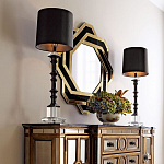 Зеркало восьмиугольное в черно-золотистой раме Pairing варинант исполнения - 3 | Loft Concept в Москве