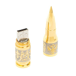 Флешка на 32 гб в виде патрона с гравировкой Герба РФ в подарочной коробке Metal Flash Drive варинант исполнения - 3 | Loft Concept в Москве