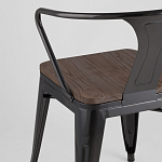 Черный глянцевый стул с сиденьем из натурального дерева TOLIX варинант исполнения - 7 | Loft Concept в Москве