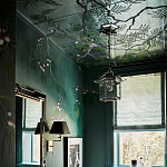 Обои ручная роспись Silk Tree Blossom on Sung Green Williamsburg варинант исполнения - 2 | Loft Concept в Москве