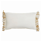 Чехол на подушку горчичного цвета с бахромой и объемным узором Ethnic mix варинант исполнения - 4 | Loft Concept в Москве