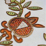 Обои с вышивкой ручной работы Fyodor Original colourway on linen варинант исполнения - 2 | Loft Concept в Москве