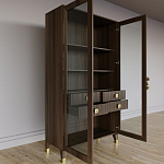 Дизайнерский шкаф витрина Elsa Dreams Walnut с 4-мя ящиками варинант исполнения - 7 | Loft Concept в Москве