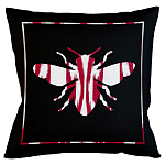 Подушка декоративная пчела с красным узором Ikat Pattern варинант исполнения - 1 | Loft Concept в Москве