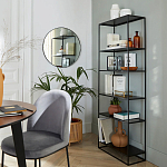 Металлический стеллаж Menzie Black Wide Metal Rack варинант исполнения - 4 | Loft Concept в Москве