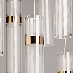 Люстра каскадная с прозрачными цилиндрическими плафонами Jenae Glass Tube Lighting варинант исполнения - 4 | Loft Concept в Москве