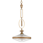 Подвесной светильник с плоским прозрачным плафоном и декоративной вставкой из текстурного камня Tectona  варинант исполнения - 1 | Loft Concept в Москве