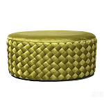 Пуф овальный плетеный оливкового цвета Pool Woven Velour варинант исполнения - 1 | Loft Concept в Москве