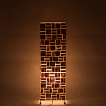 Торшер из перламутра на металлическом каркасе Indonesian Tower 2 варинант исполнения - 3 | Loft Concept в Москве