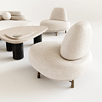 Кресло Vinsen обивка букле молочного цвета варинант исполнения - 1 | Loft Concept в Москве