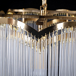 Люстра прямоугольная на цепях с прозрачными трубками и волнистым краем Nembus варинант исполнения - 11 | Loft Concept в Москве