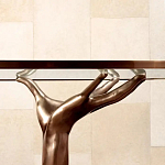 Обеденный стол с фигурным декором бронзового цвета Dichotomy racetrack варинант исполнения - 3 | Loft Concept в Москве