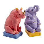 Держатель для книг Elephant and Rhinoceros Bookend варинант исполнения - 2 | Loft Concept в Москве