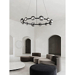 Люстра подвесная светодиодная в форме кольца Gray Ring Chandelier варинант исполнения - 2 | Loft Concept в Москве
